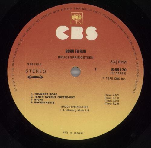 Bruce Springsteen Born To Run - 1st - EX UK vinyl LP album